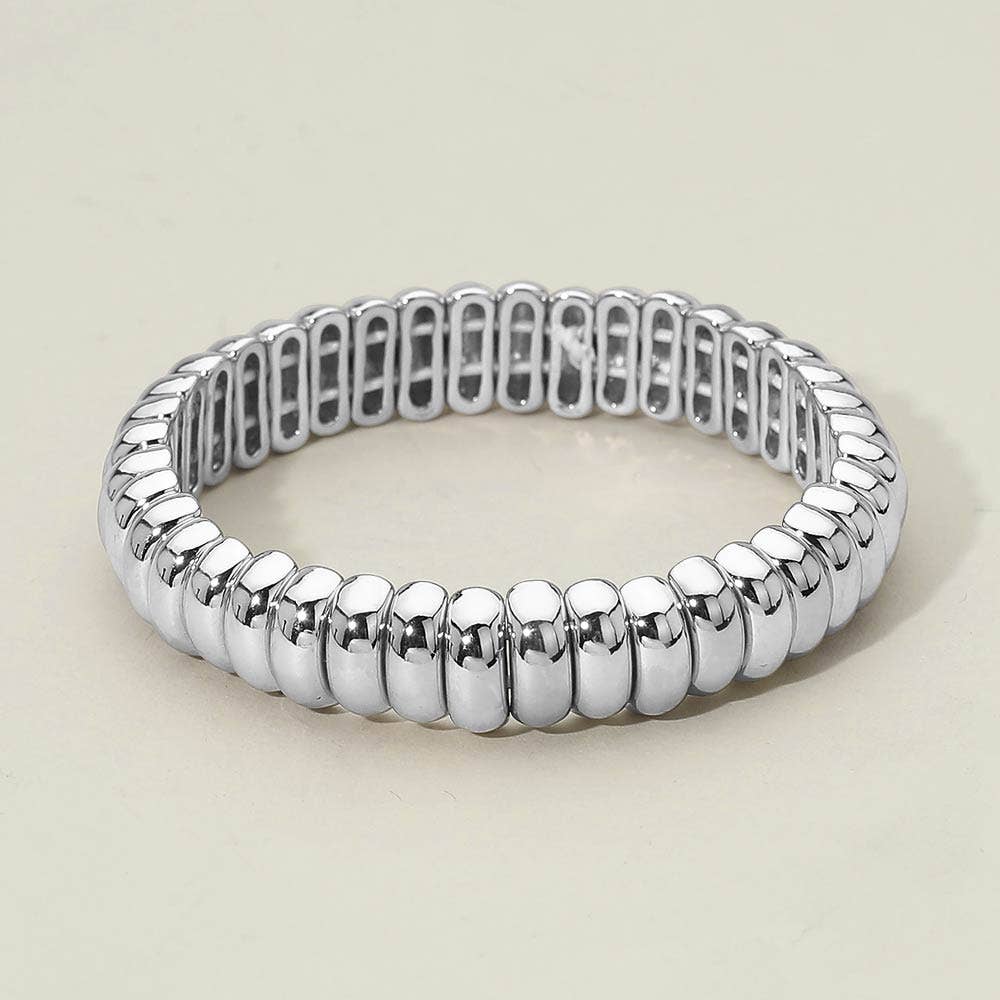 Silver Rounded Link Bracelet