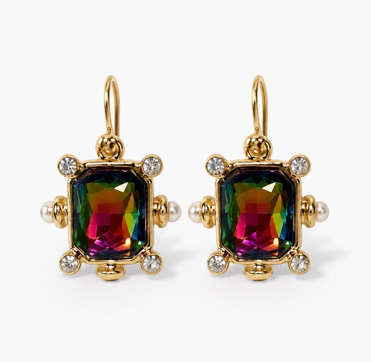 Volcano Earrings w Rhinestones