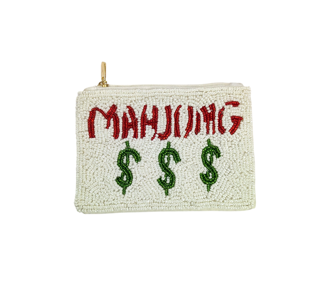 Mahjong Themed Beaded Coin Purse