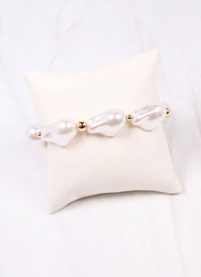 Caroline Hill - Jerald Pearl Bracelet CREAM