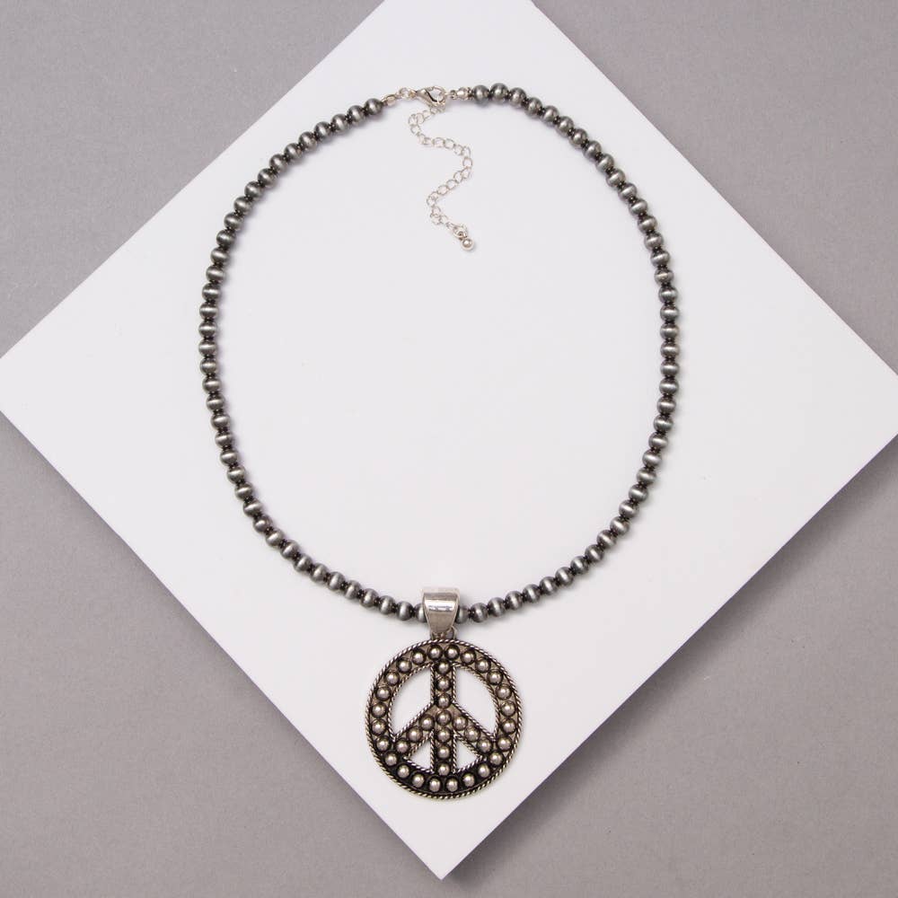 Western Navajo Peace Sign Necklace