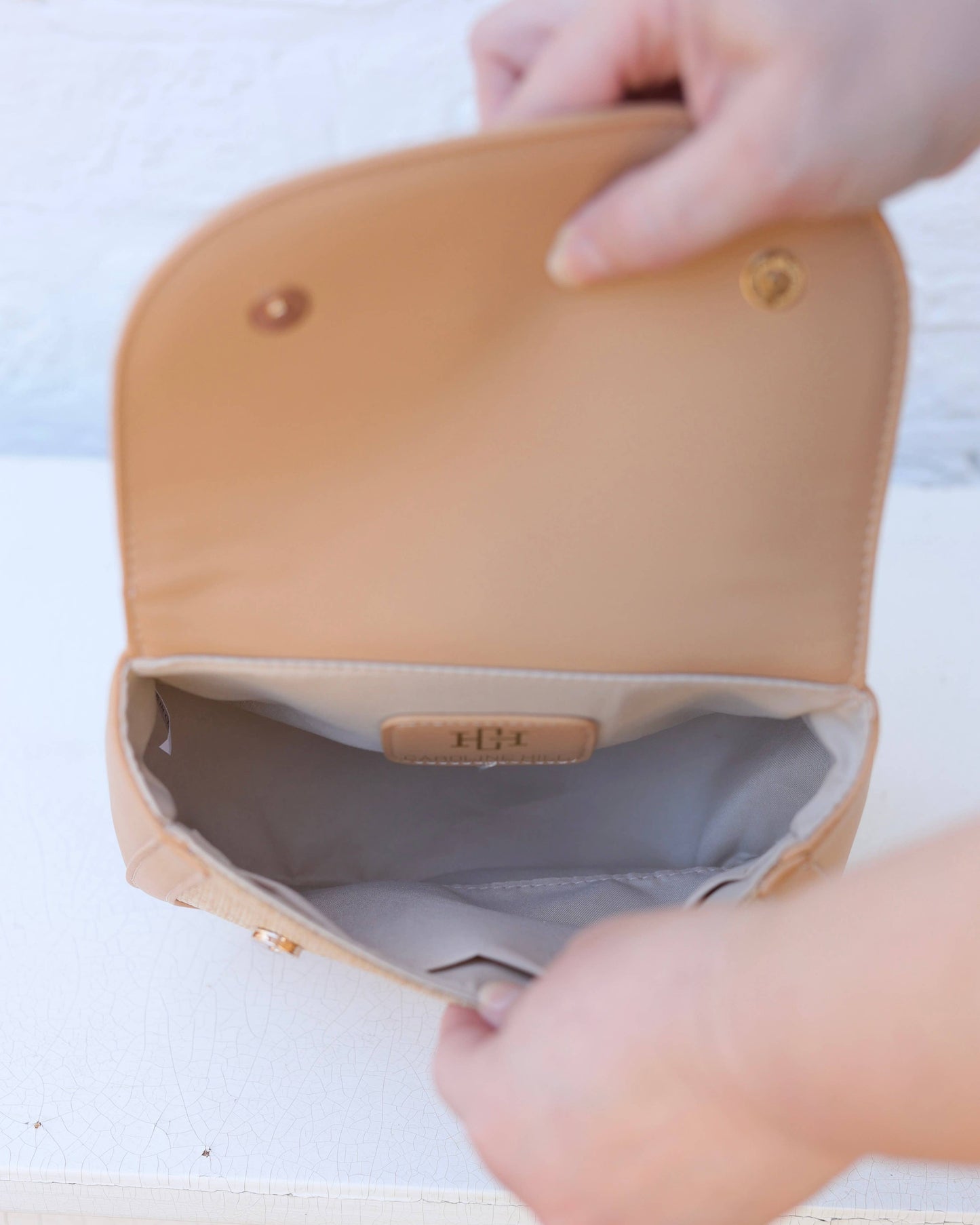 Caroline Hill - Jessica Handbag Natural Kelly Green