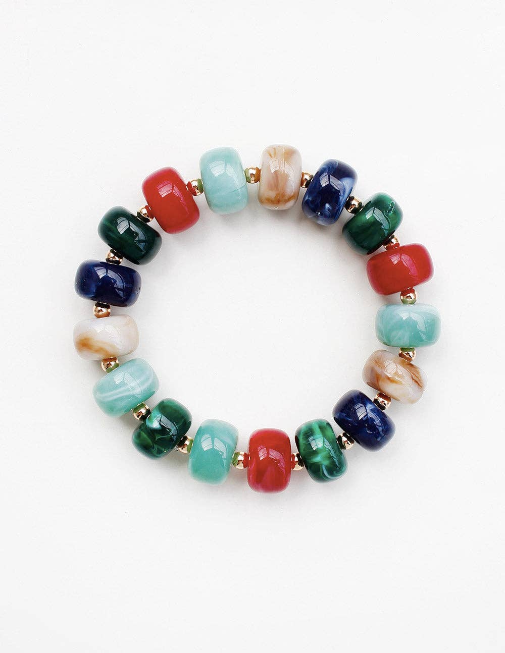 Navy Multi Colored Beaded Bracelet