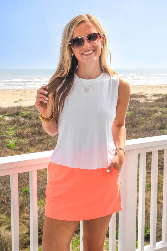 Jess Lea - Solid Neon Coral Skort