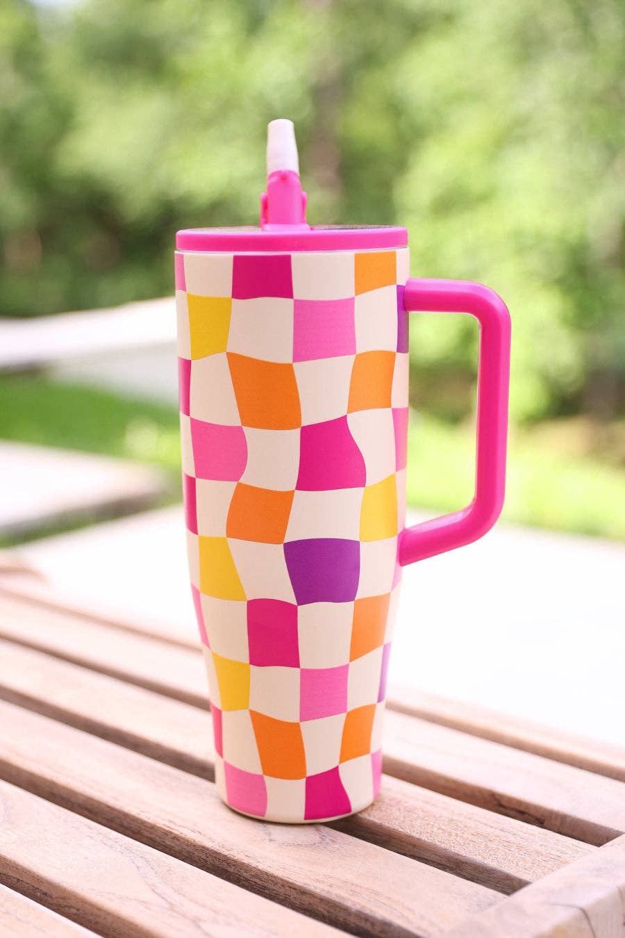 Jess Lea - Groovy Checkered Sleek Tumbler
