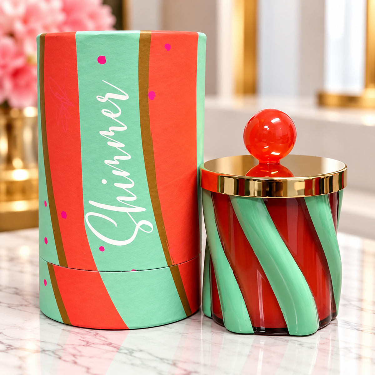 Glitterville- Ballerina Candle Couturier Holiday Swirl