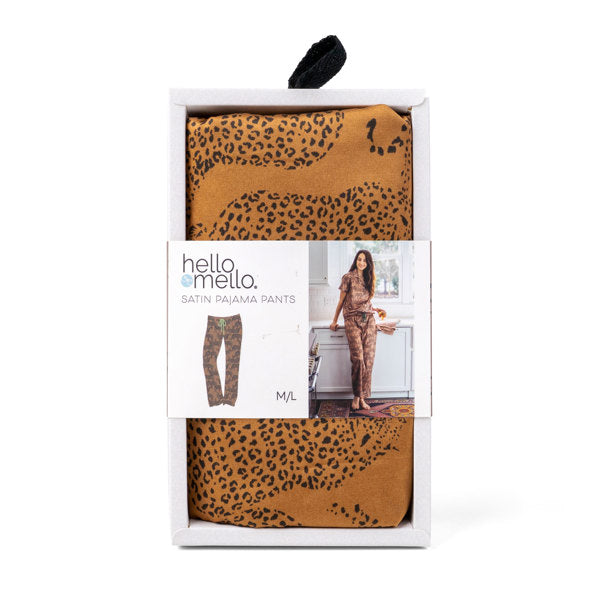 Hello Mello Leopard Satin Pajama Pants