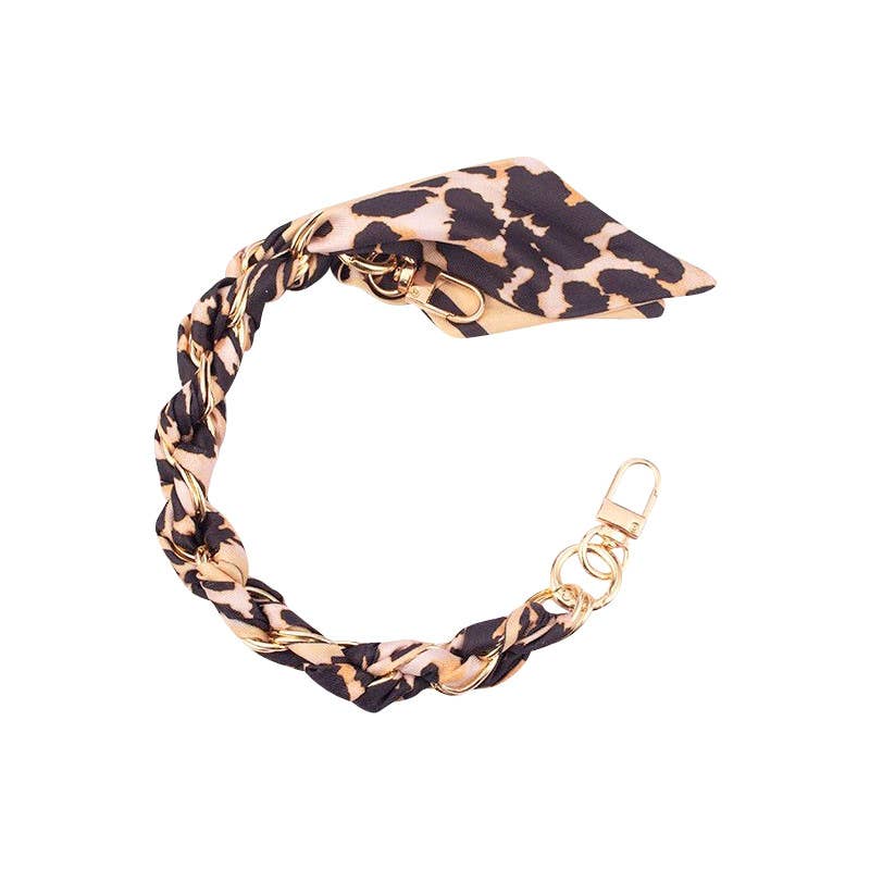 Gemelli - Gold Chain with Scarf Leopard - Short