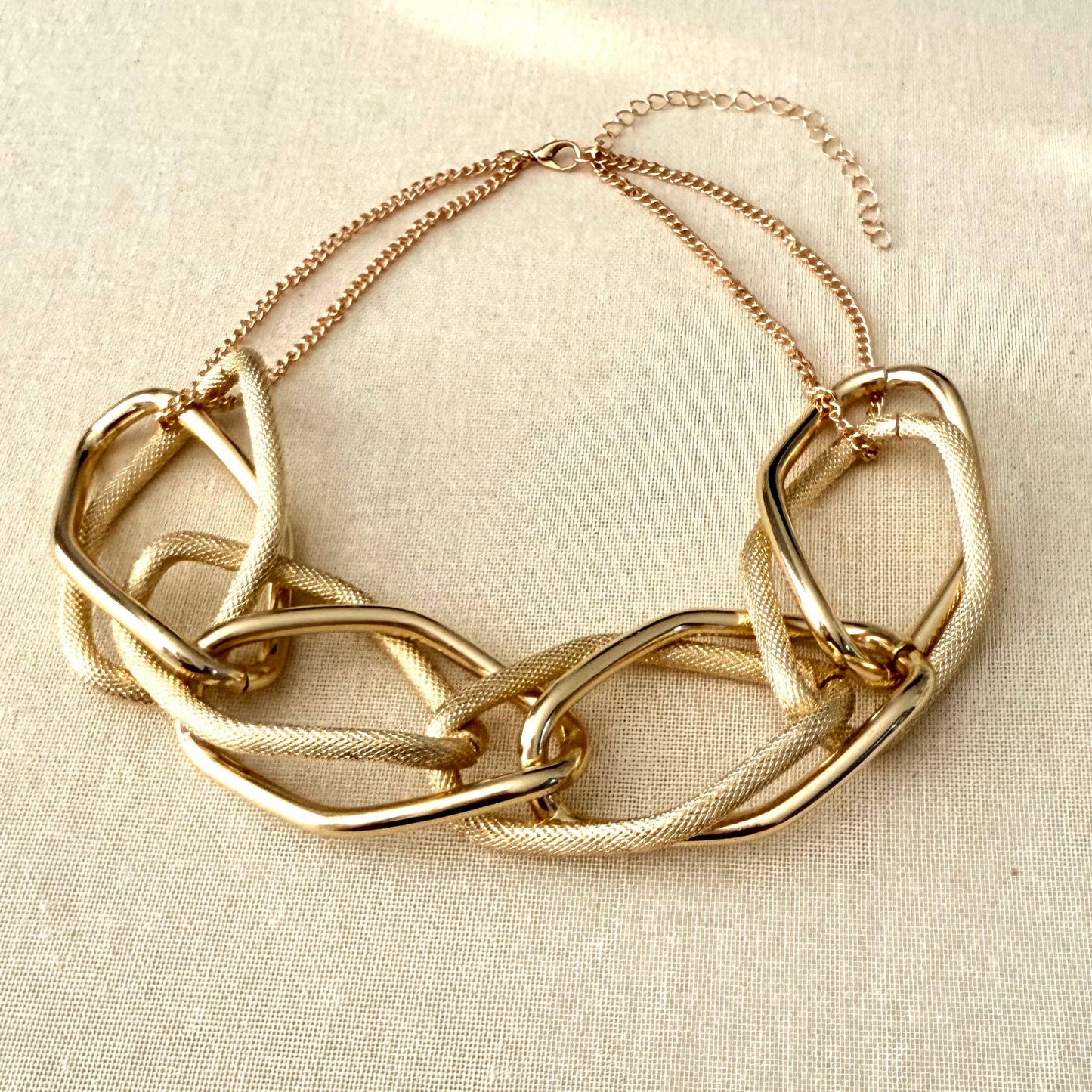 Geometric Gold Chain Necklace