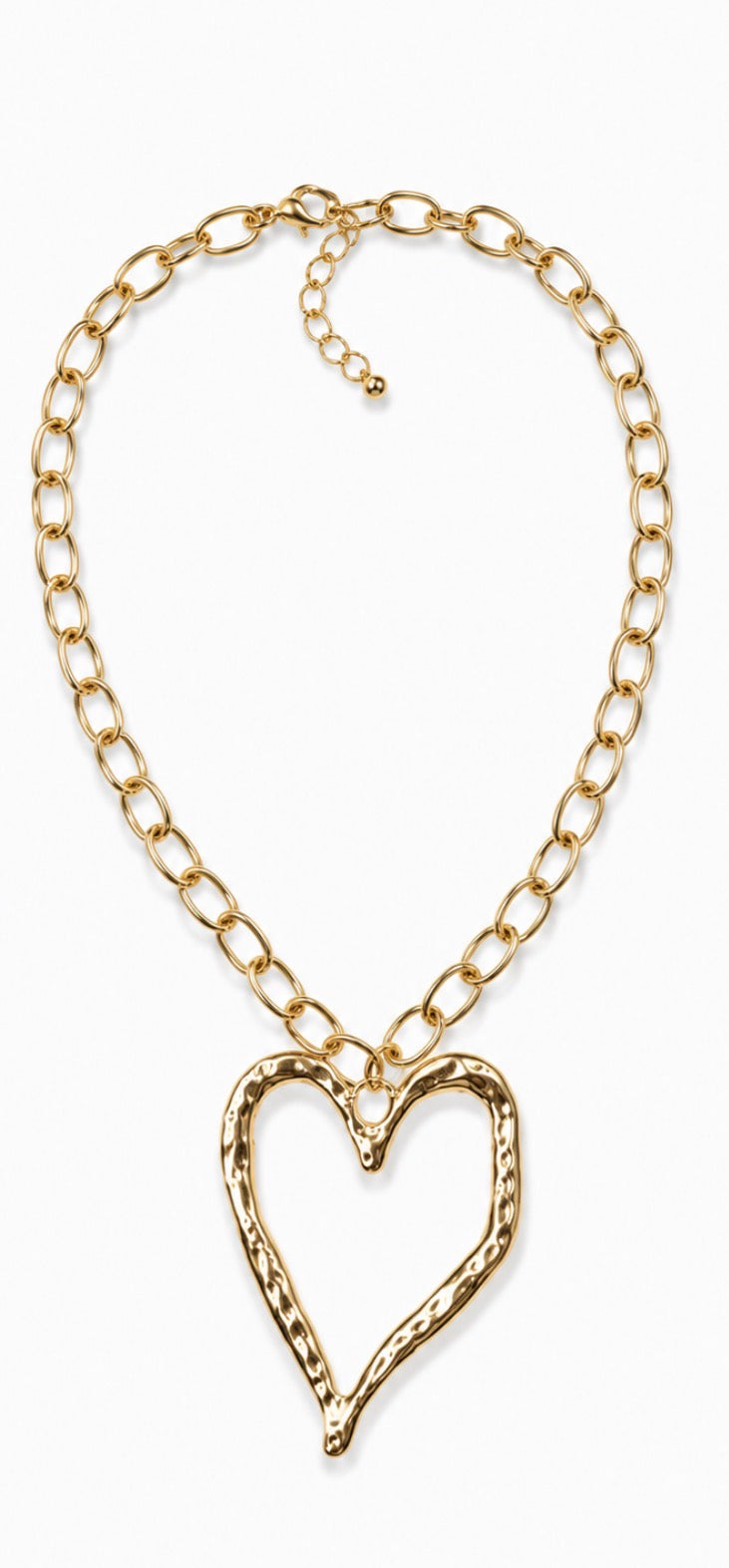 Gold Heart Cut Out Statement Necklace