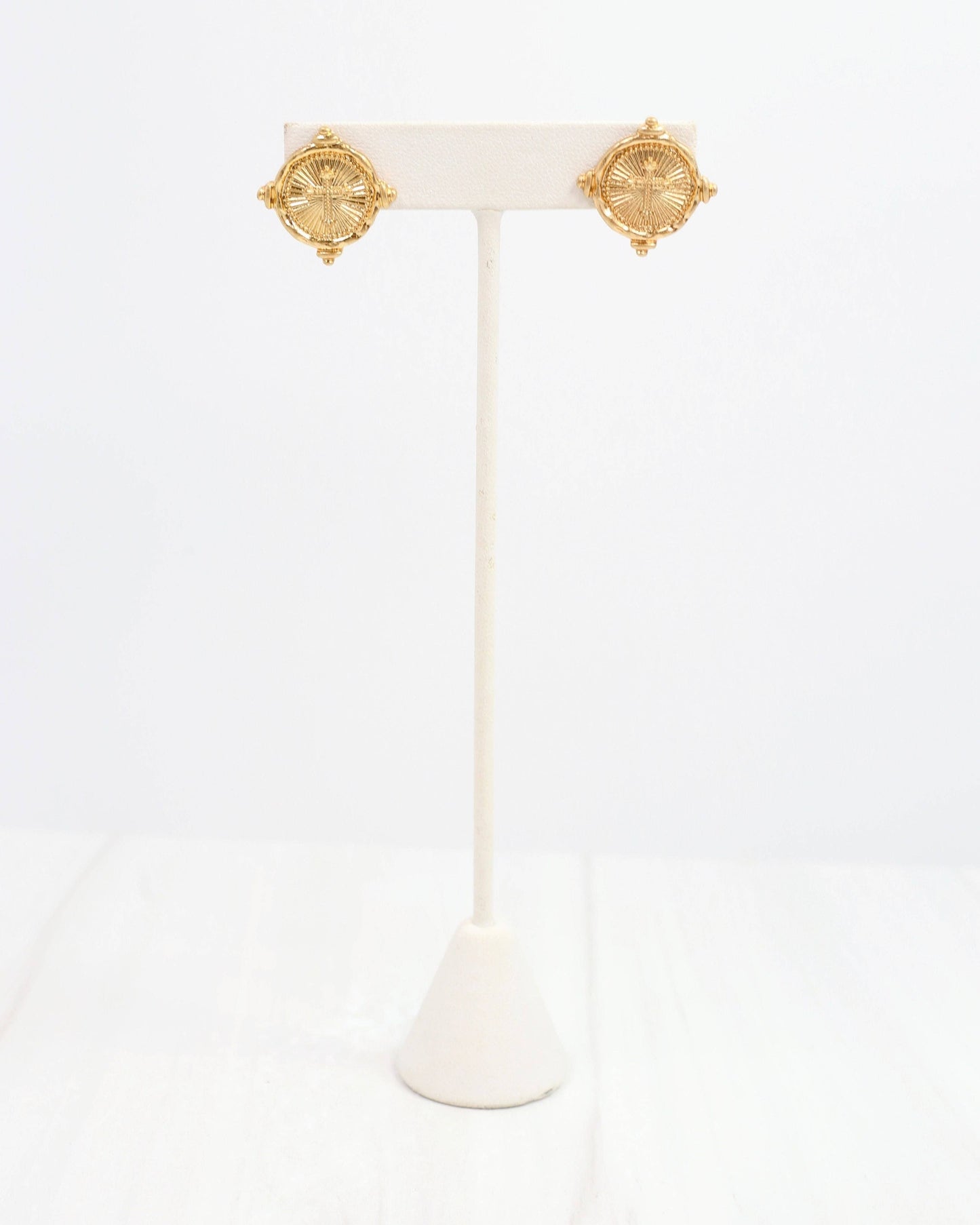 Caroline Hill - Capitola Cross Stud Worn Gold