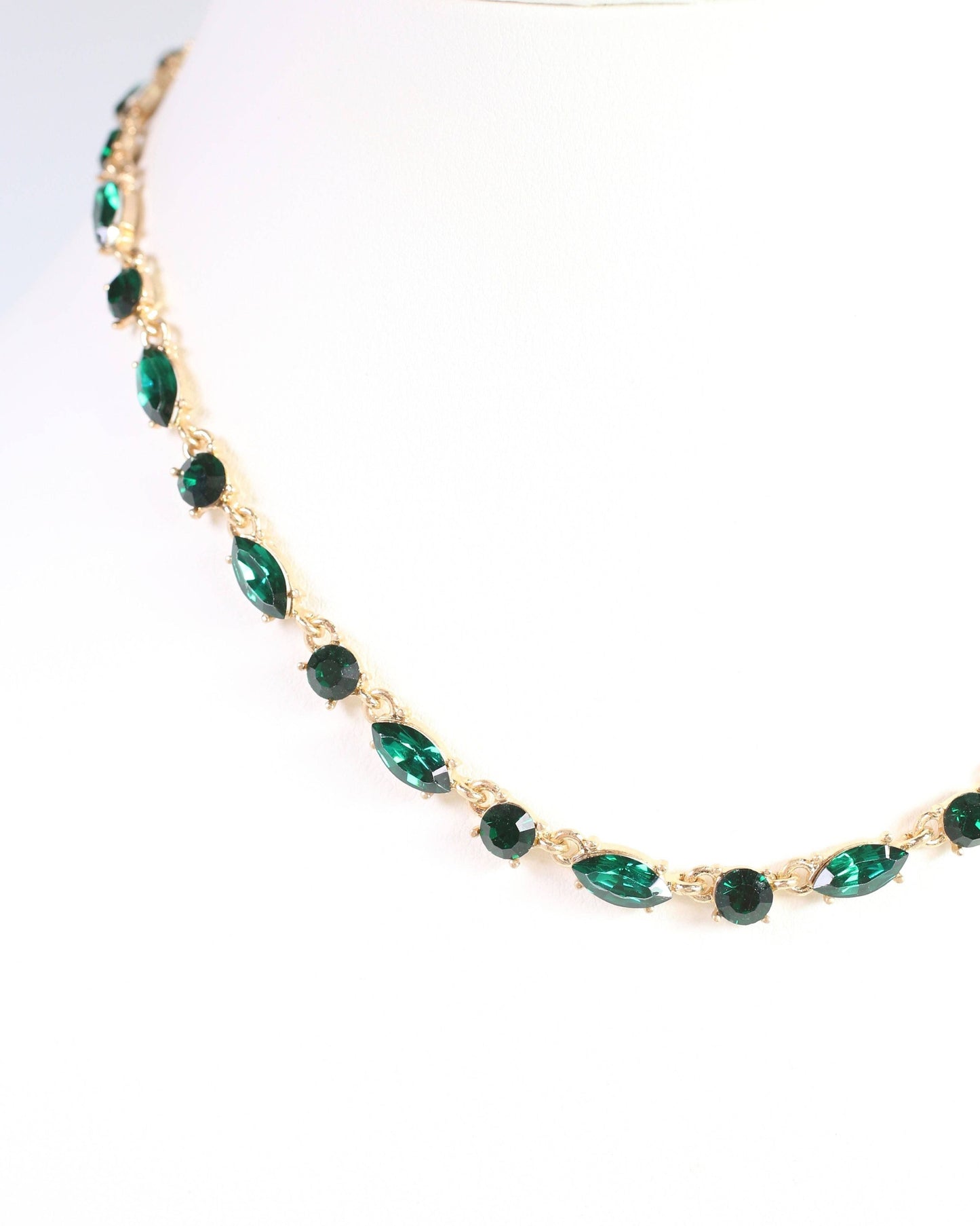 Caroline Hill - Charlie Crystal Necklace Emerald