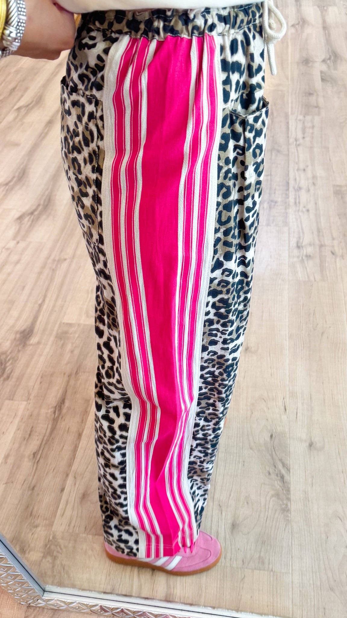 Wild Vintage Leopard Print Patchwork Pants