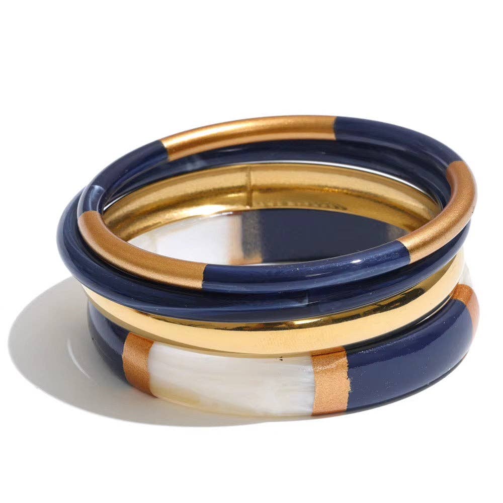 Blue ,Waterproof -The Socialite Bracelet Set