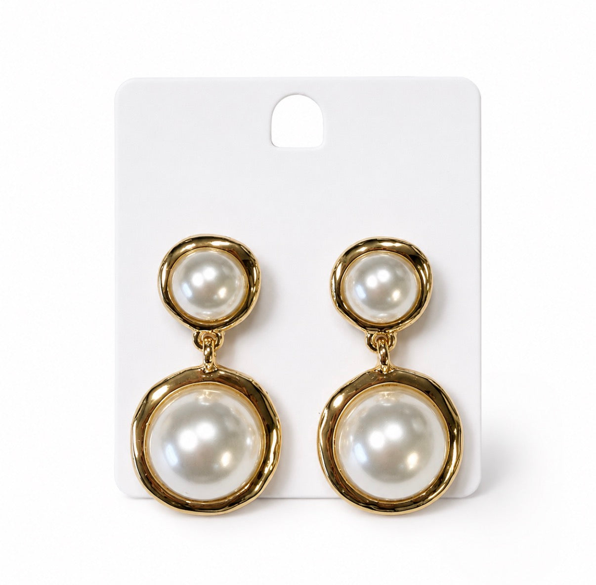 Pearl & Gold Dangle Earrings