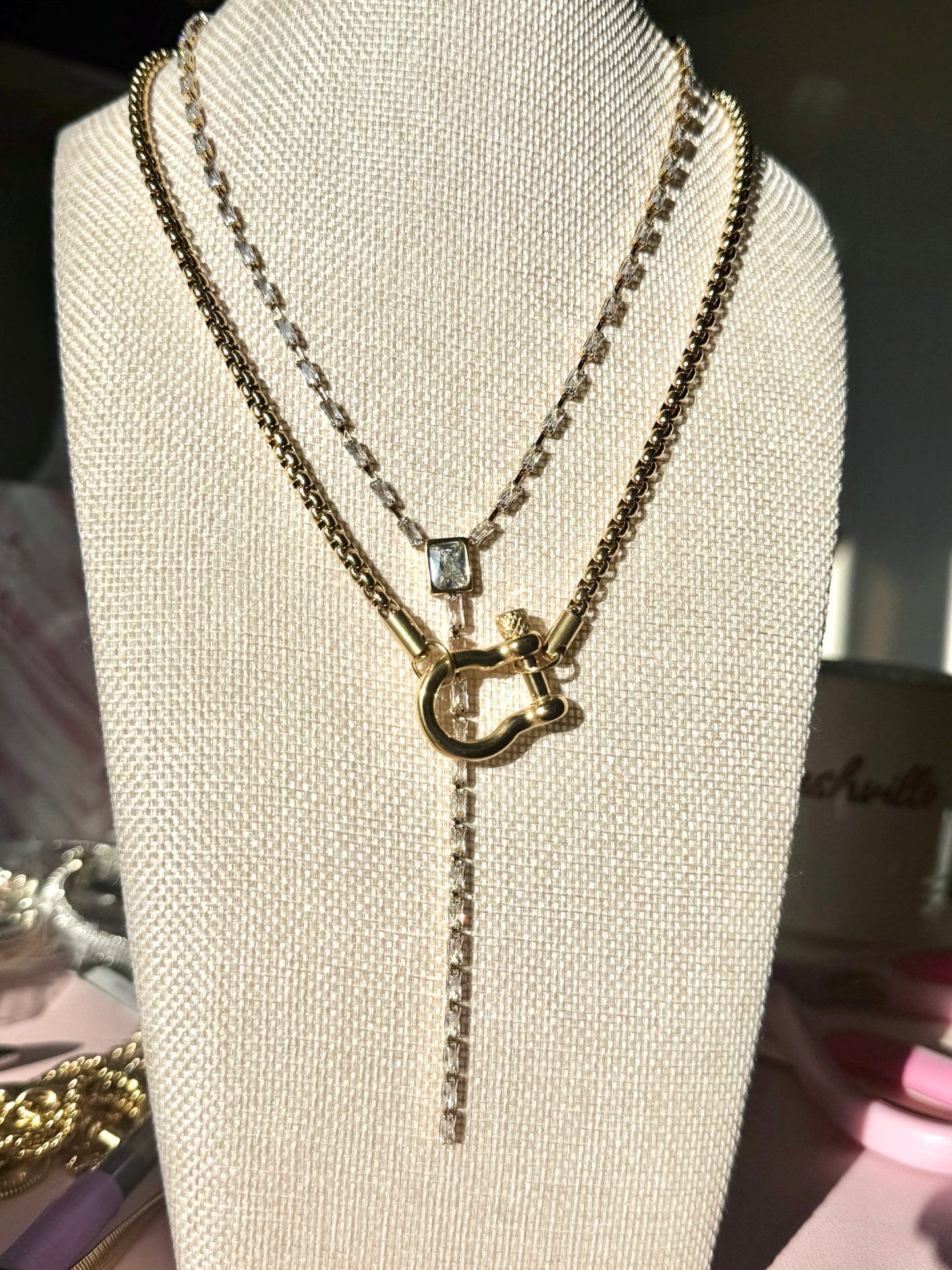 18k Gold Plated Stirrup Necklace