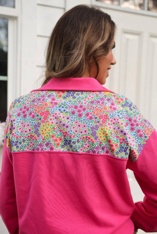 Mia Printed Pullover -Falling for Florals