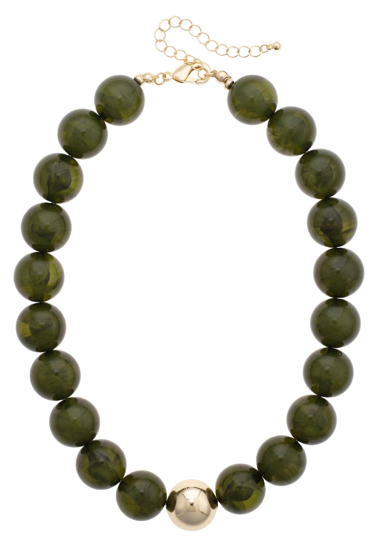 Canvas Style - Dark Green -Fall Beaded Necklace