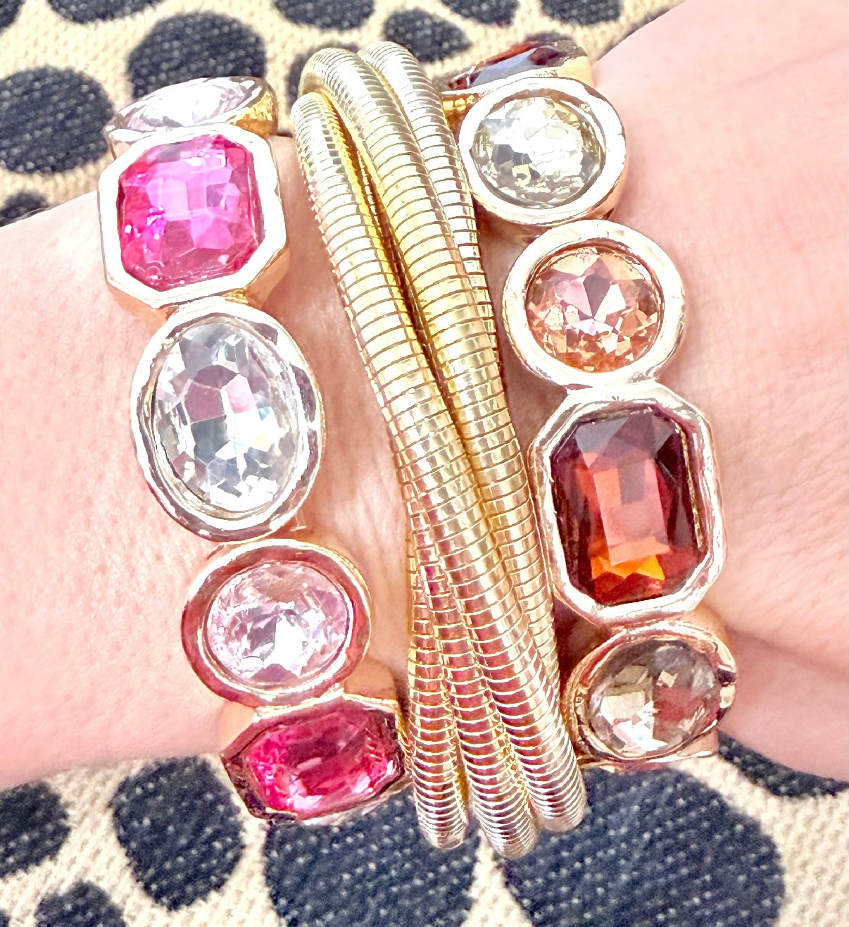 Brown Statement Stretchy Bracelet