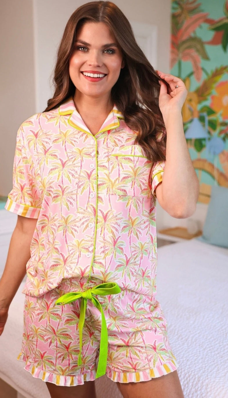 Jess Lea-Tropical Glow Ruffle Pajama Set