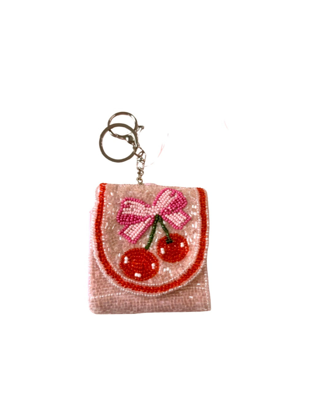 Cherry Bow Beaded AirPod Case Keychain ππ