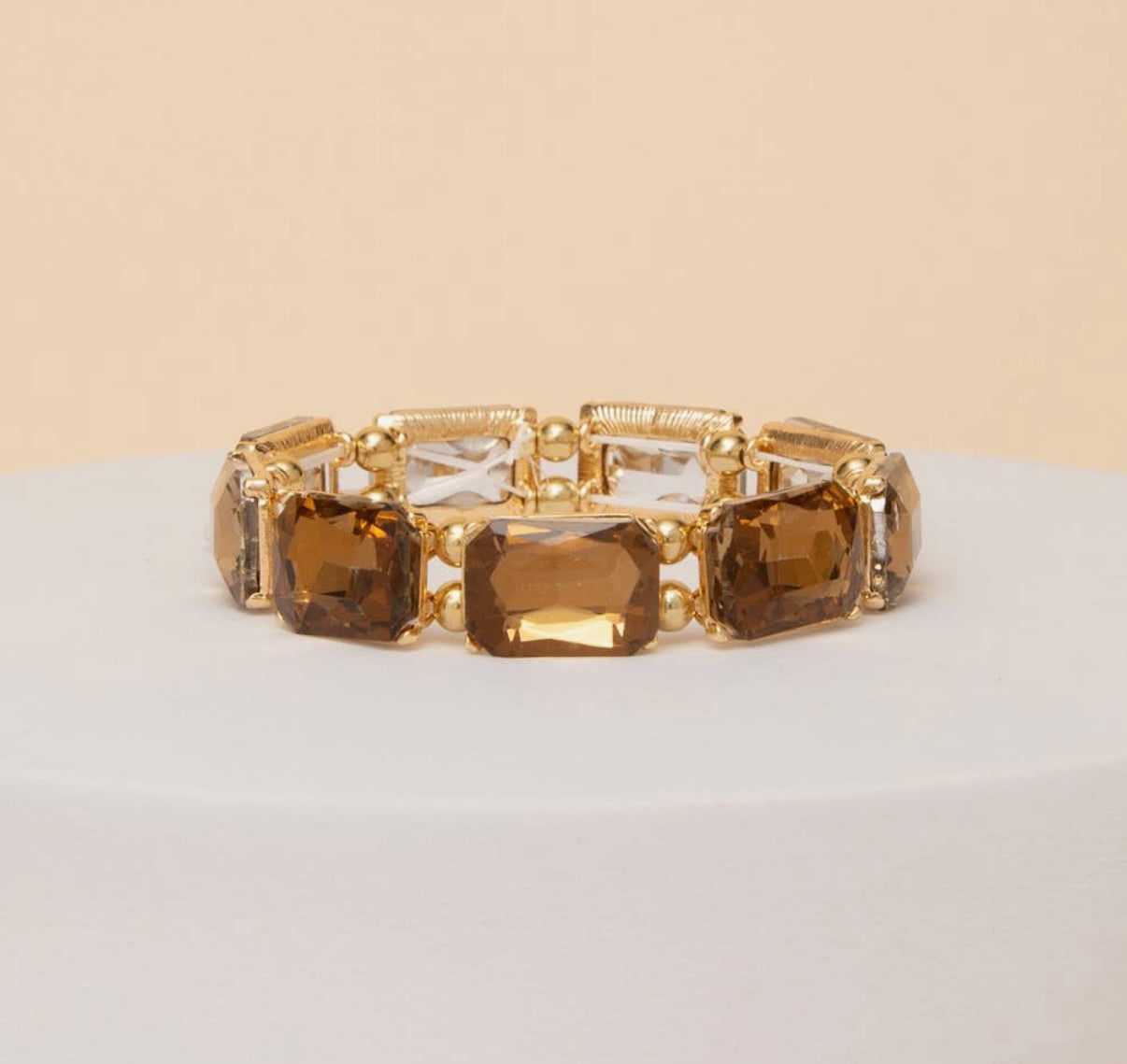 Brown Crystal Stretch Bracelet