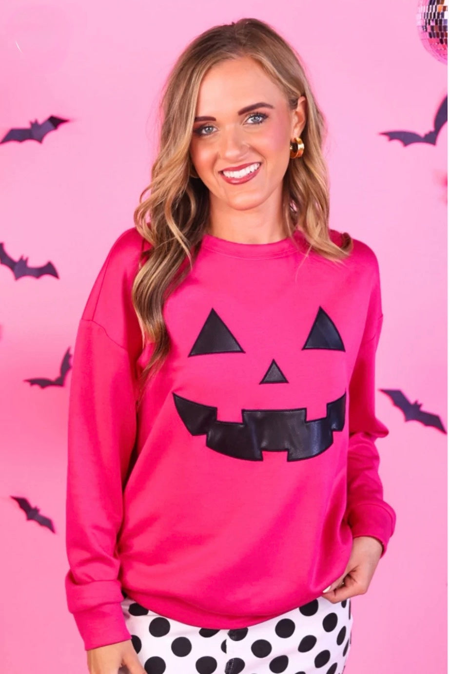 Pink Jack O’Lantern Pullover Sweatshirt