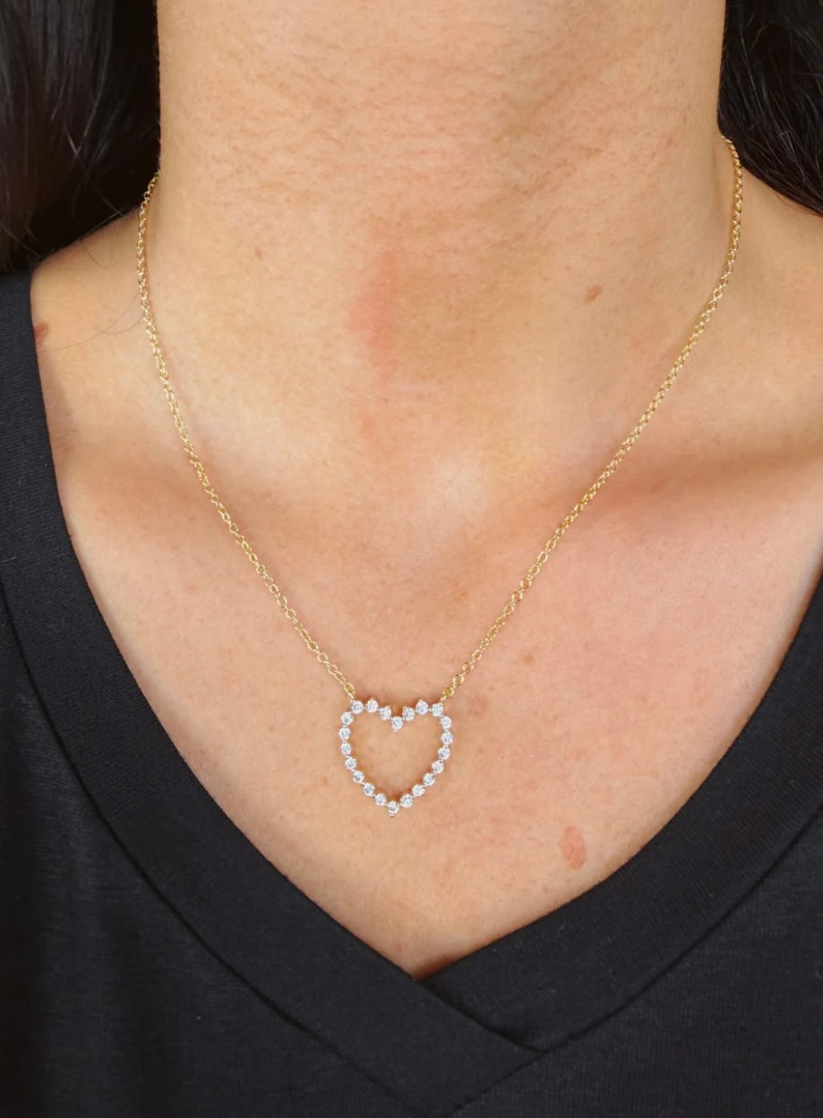 Jess Lea- 18k Gold Played Heart Necklace