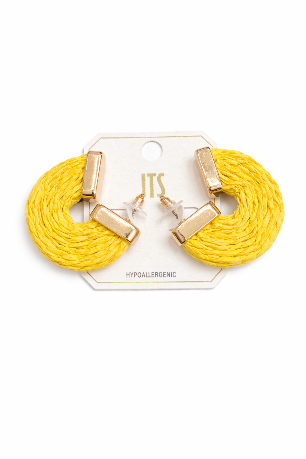 Yellow Straw Earrings