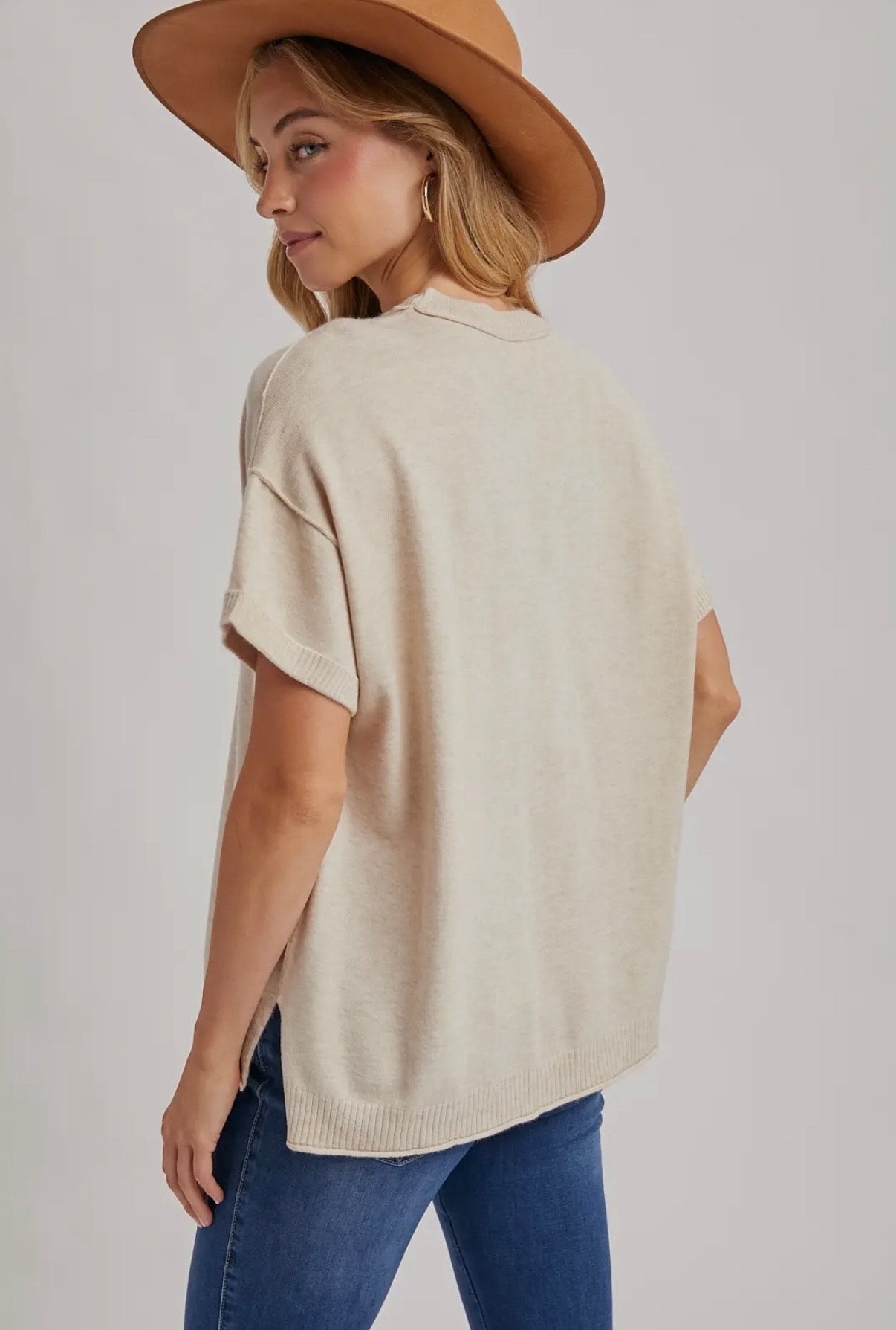 Crew Neck Knit T-Shirt