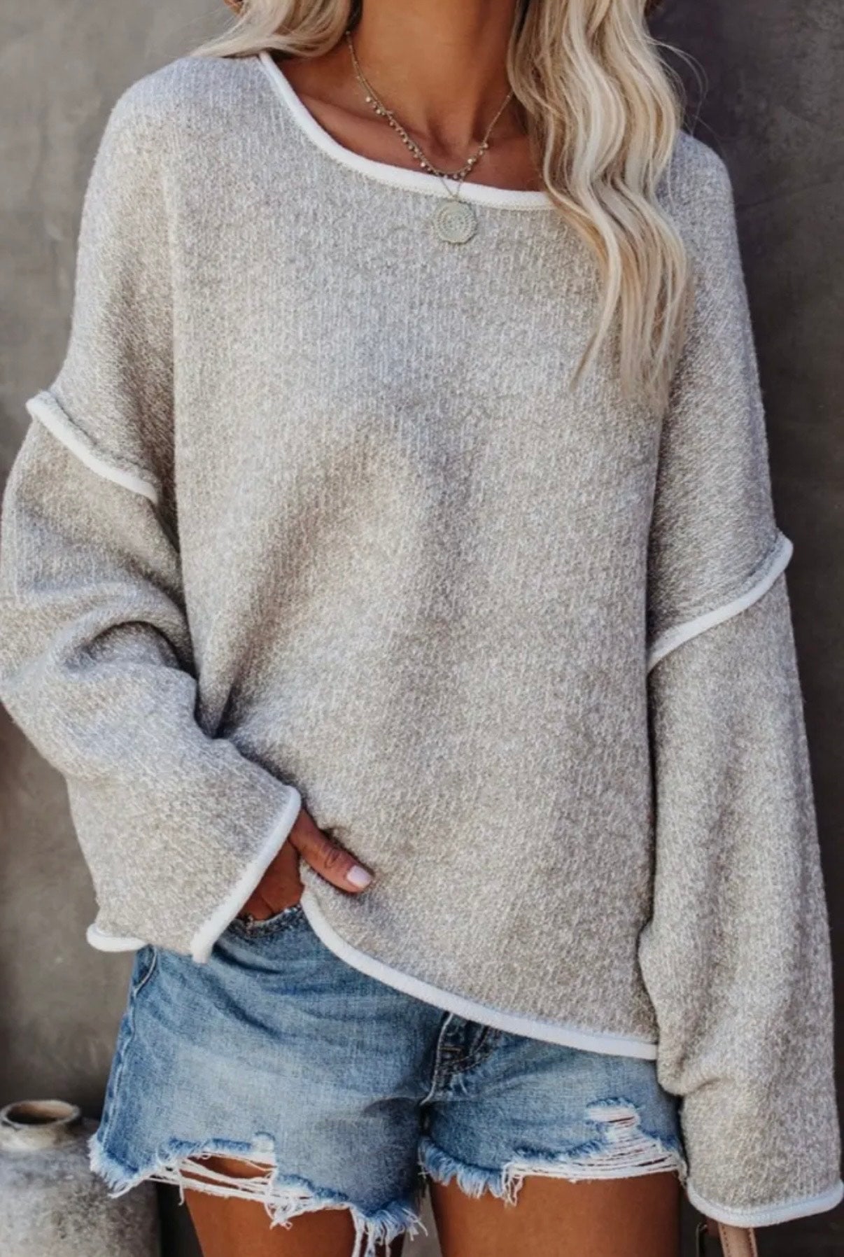 Casual Crew Neck Pullover Long Sleeved Sweaters