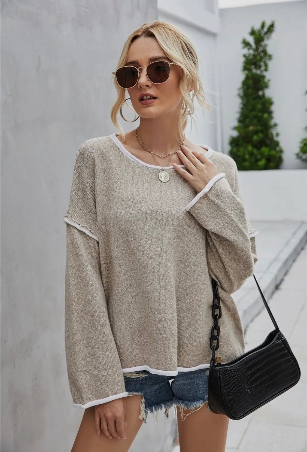 Casual Crew Neck Pullover Long Sleeved Sweaters