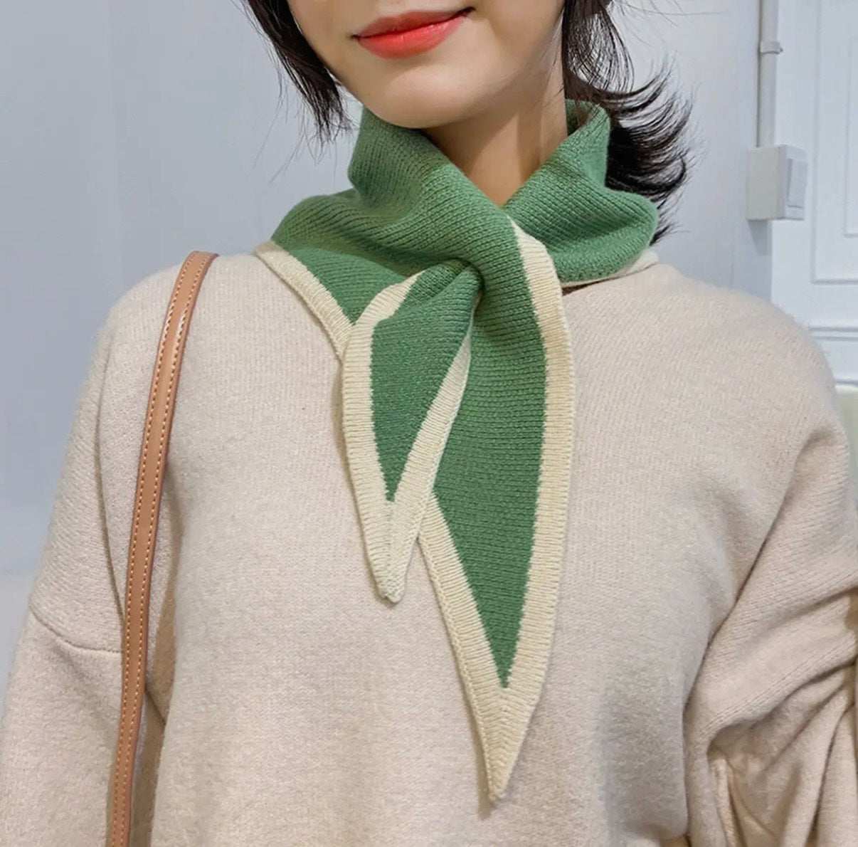 Knit Triangle Winter Scarf