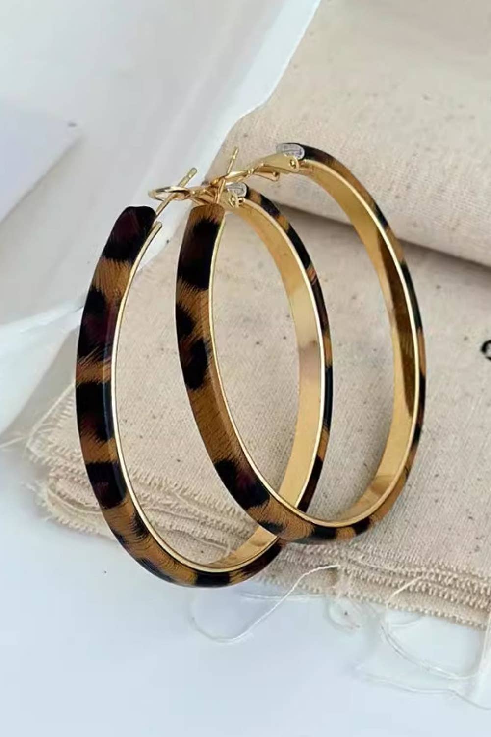 Stainless Alloy Leopard Hoop Earrings