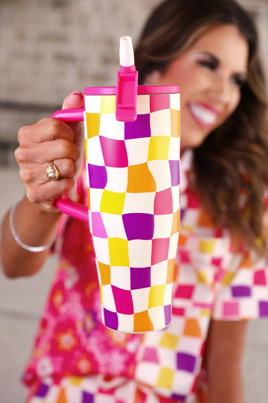 Jess Lea - Groovy Checkered Sleek Tumbler