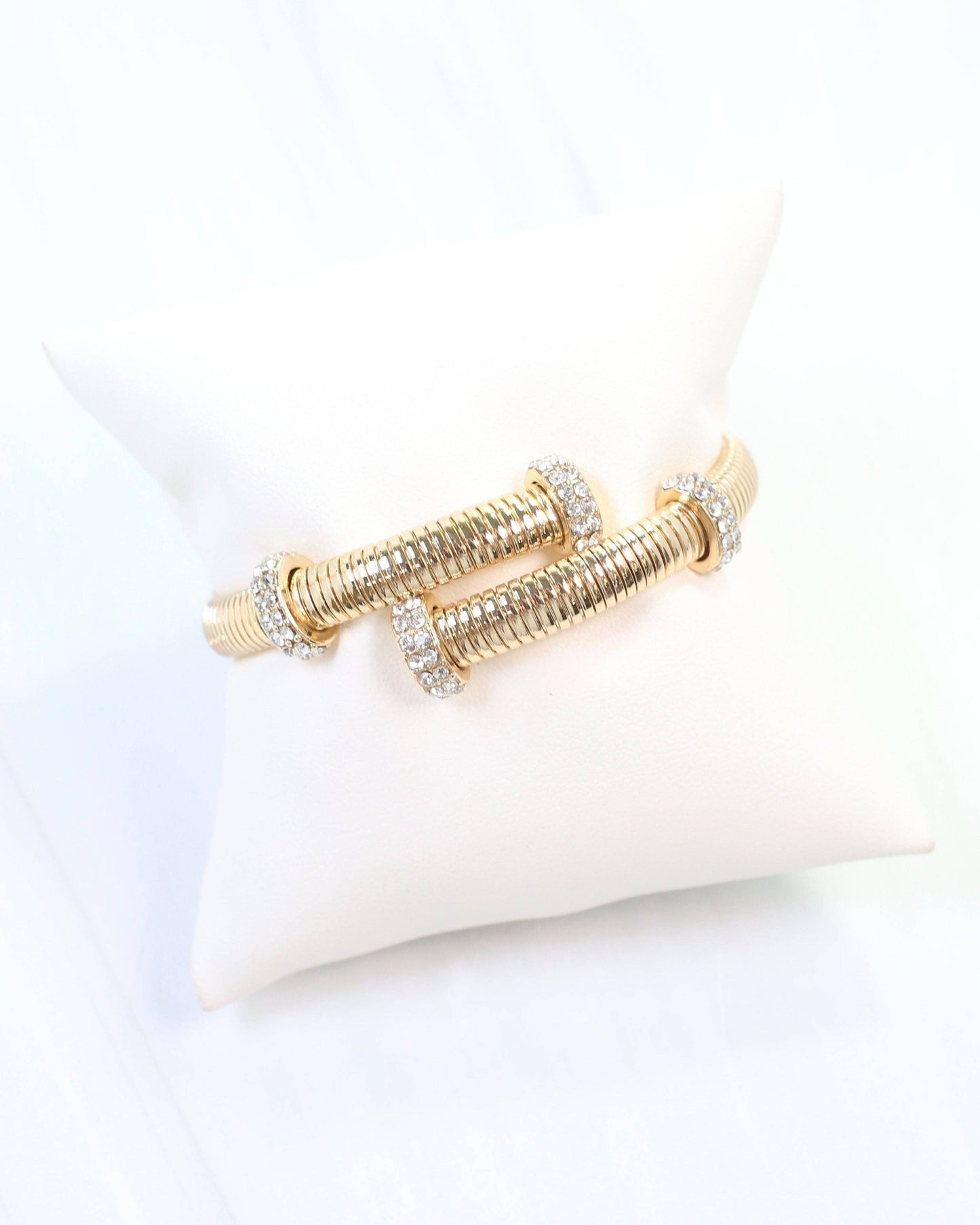 Caroline Hill - Clayton Crystal Coil Bracelet Gold