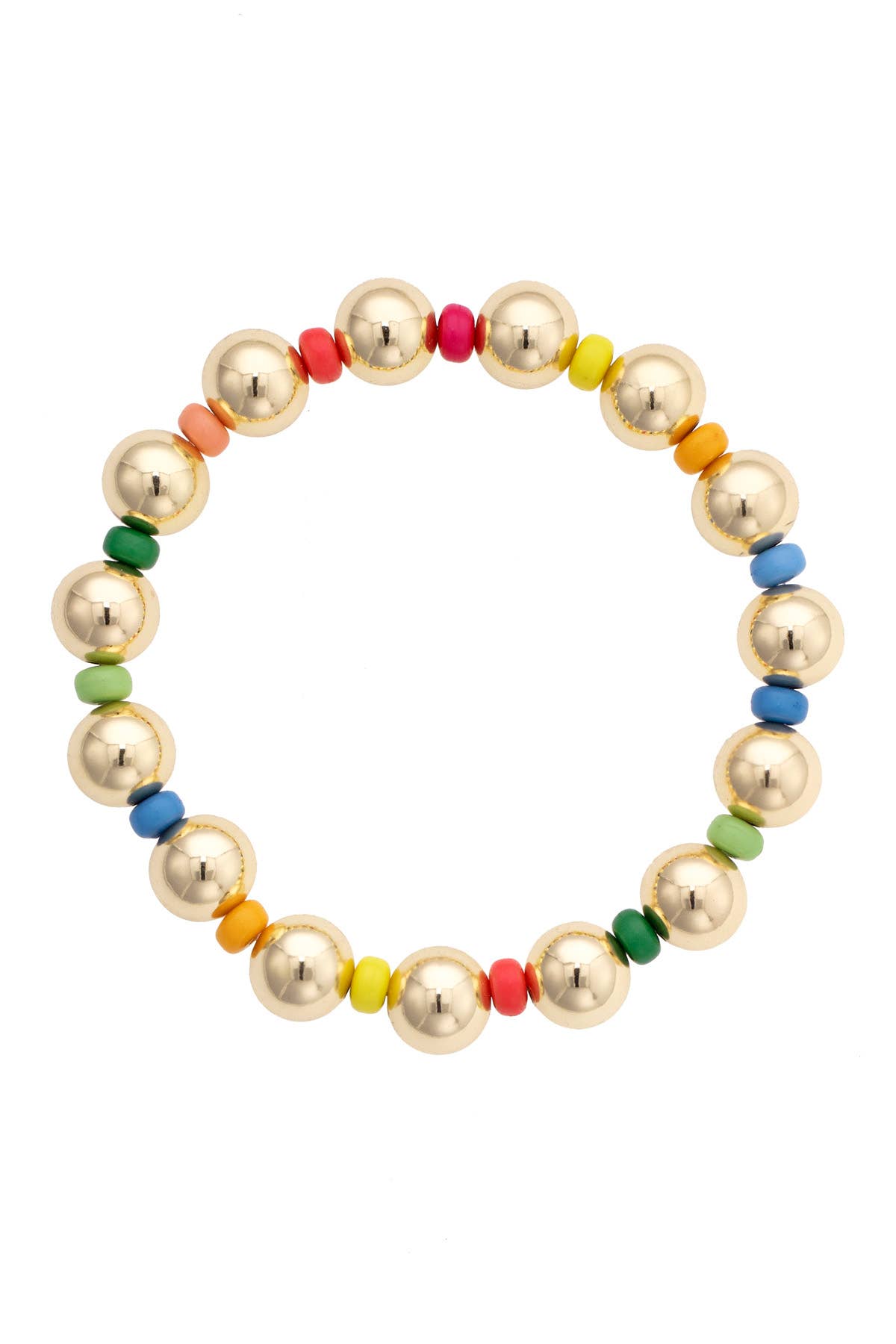 Colorful Statement Gold Ball Bead Bracelet