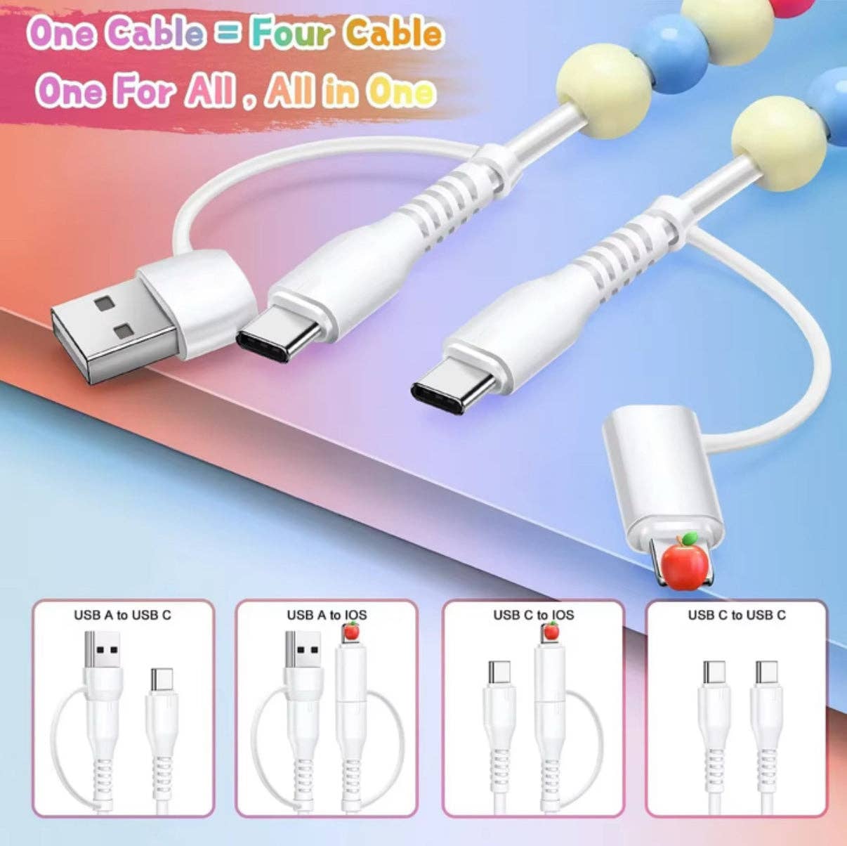 Pearl 4-in-1 Beaded Charging Cable