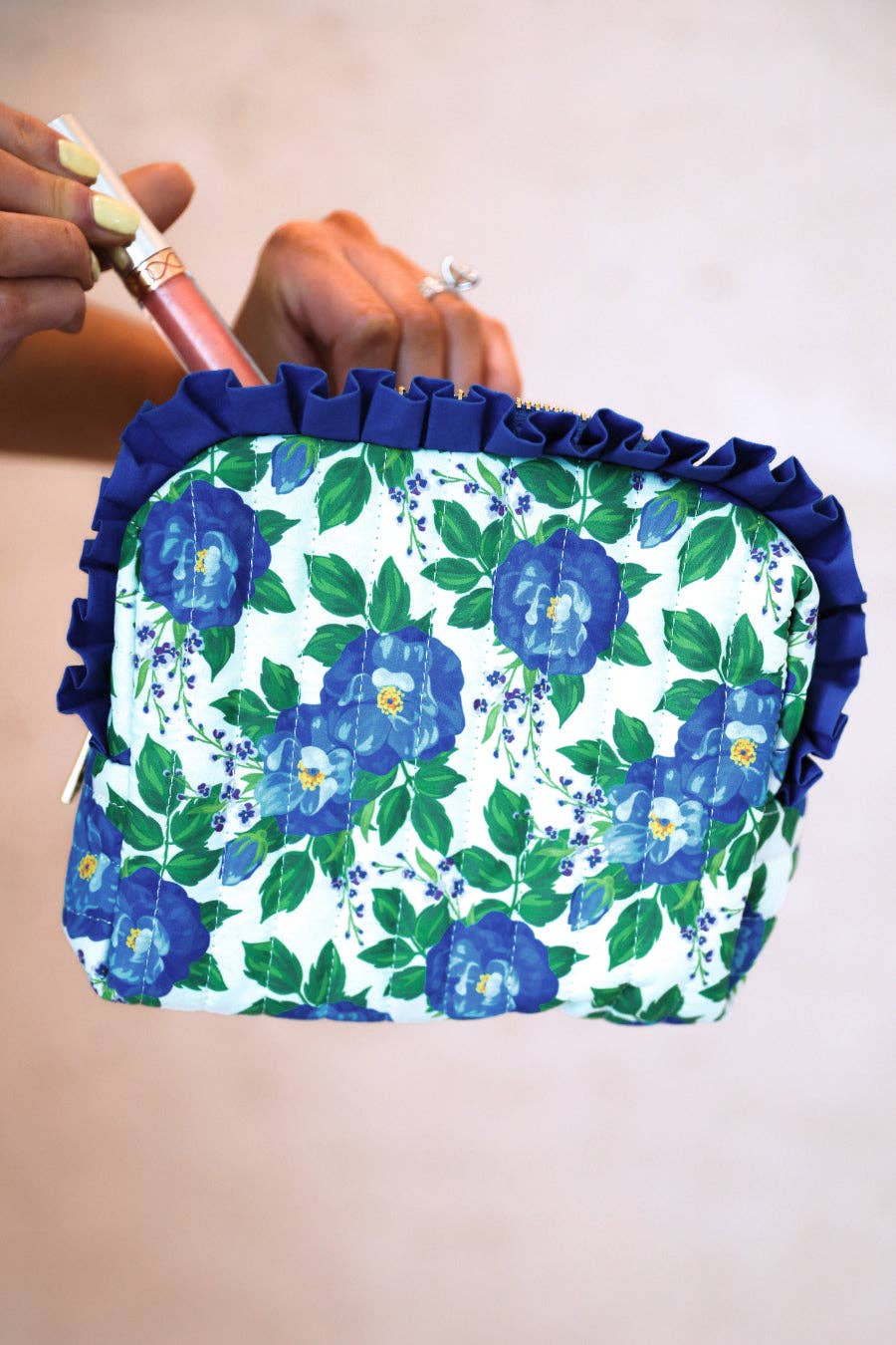 Jess Lea - Caroline Floral Quilted Ruffle Bag