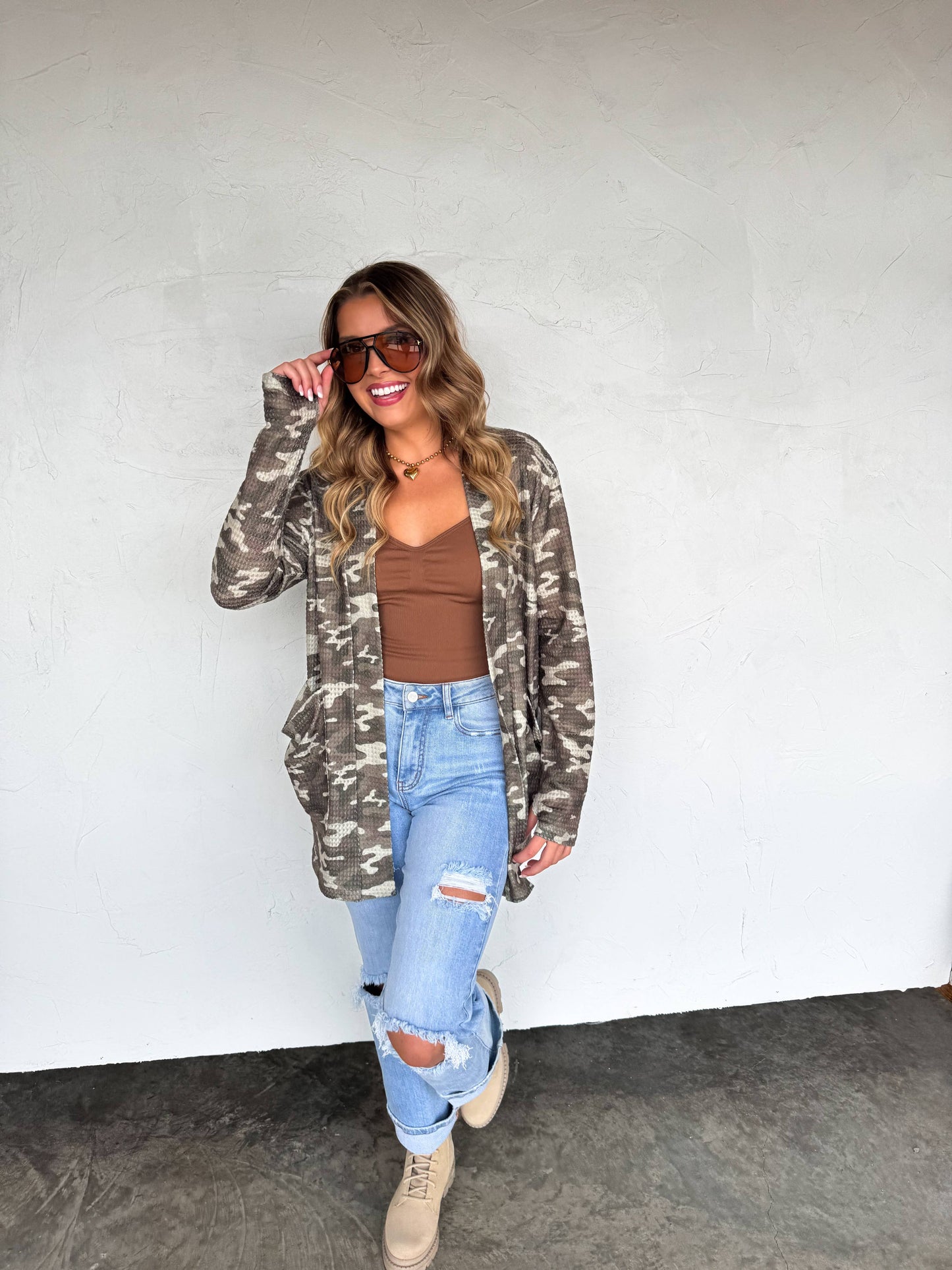 BLAKELEY - CAMO PRINT LOLA CARDIGAN
