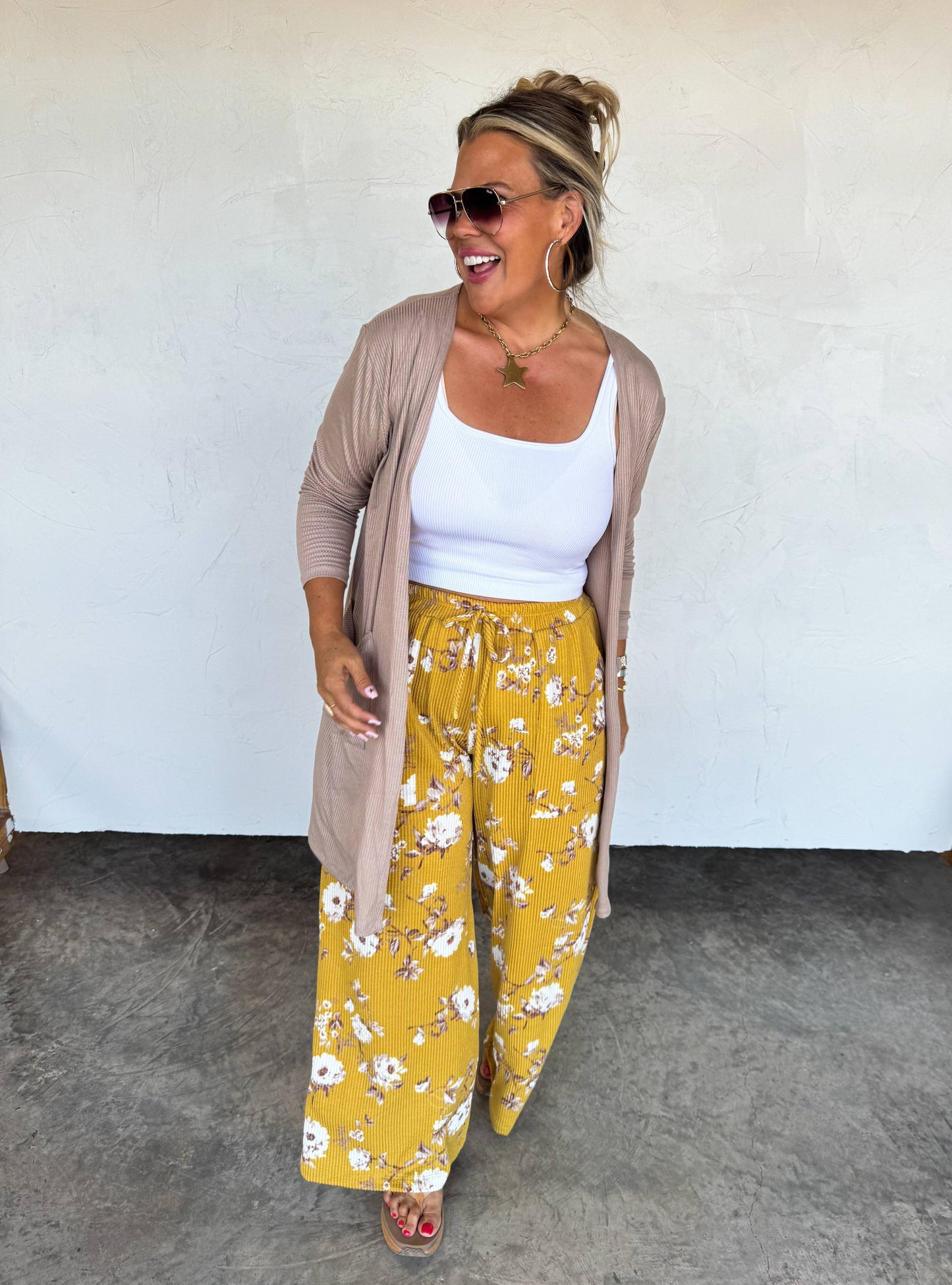 HADDIE FLORAL WIDE LEG PANTS