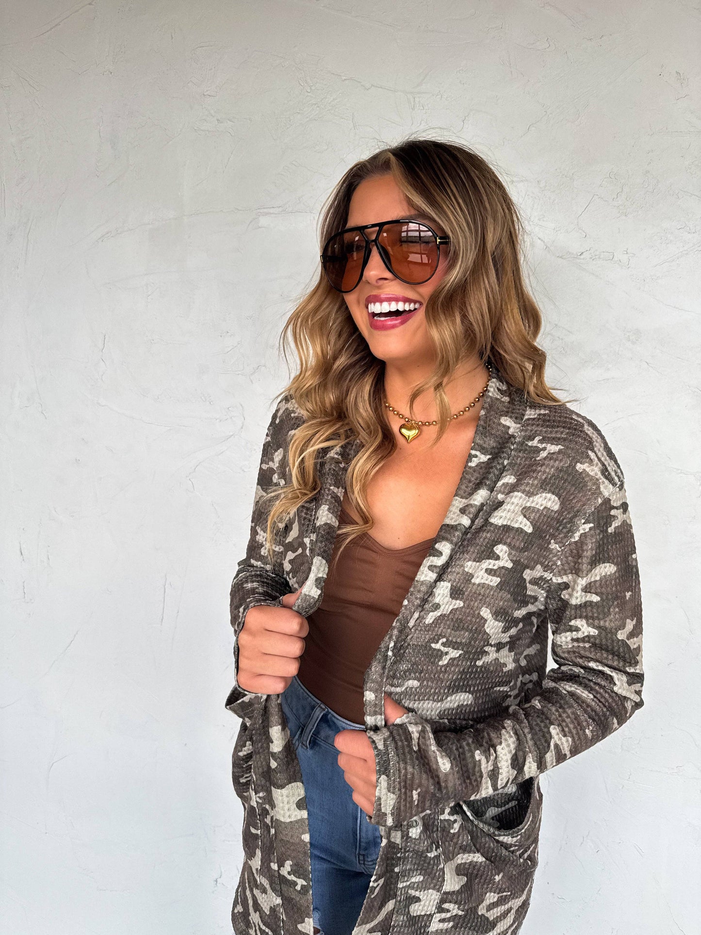 BLAKELEY - CAMO PRINT LOLA CARDIGAN