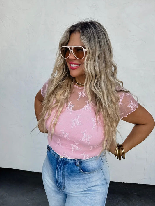 Alle Short Sleeve Lace Top