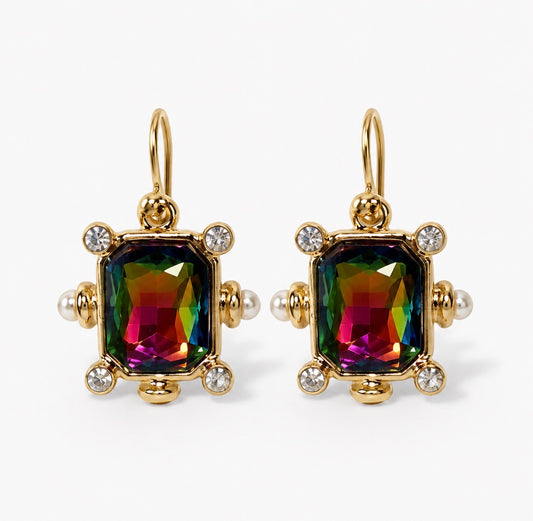 Volcano Earrings w Rhinestones