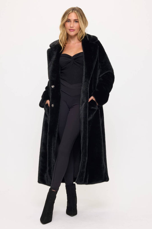 Midnight Luxe Maxi Fur Coat