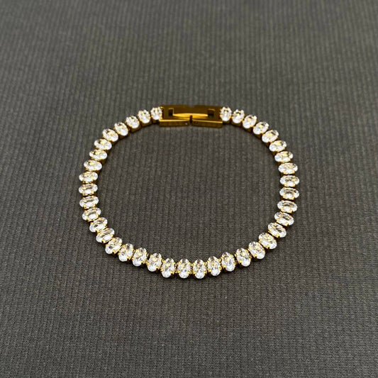 18K Gold Plated SS Tennis Bracelet
