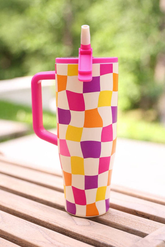 Jess Lea - Groovy Checkered Sleek Tumbler