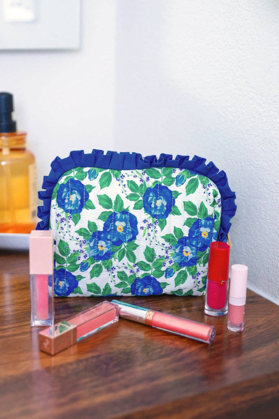Jess Lea - Caroline Floral Quilted Ruffle Bag