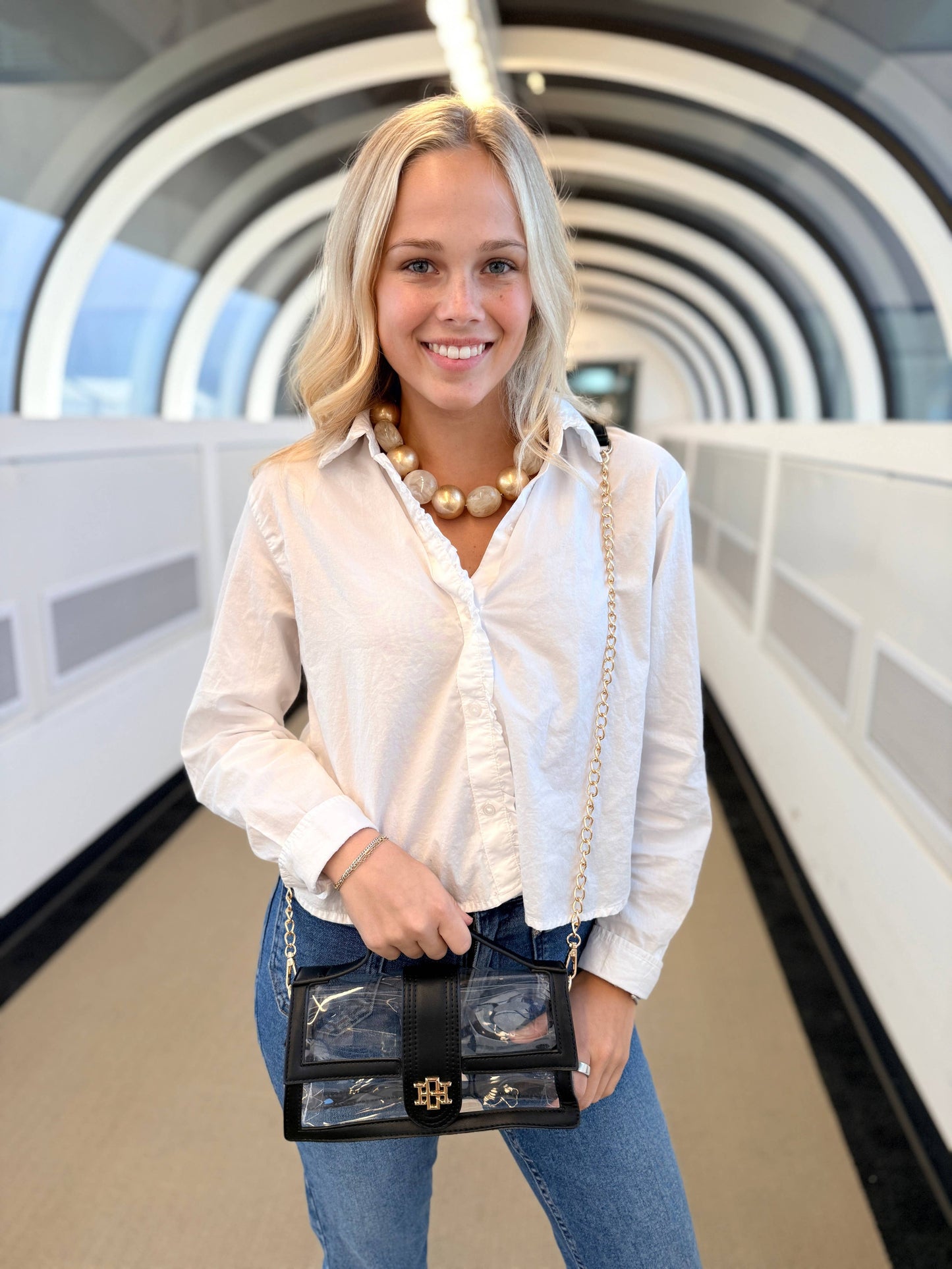 Caroline Hill - Grace Clear Bag Black