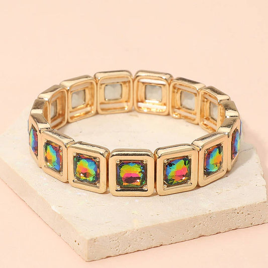 Volcano Gold Square Stone Bracelet
